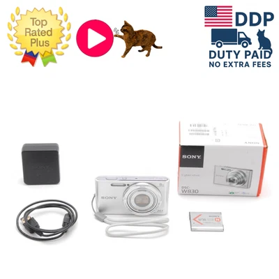 [ MINT in Box ] Sony Cyber-Shot DSC-W830 20.1MP Digital Camera Silver From JAPAN - Image 1 of 4