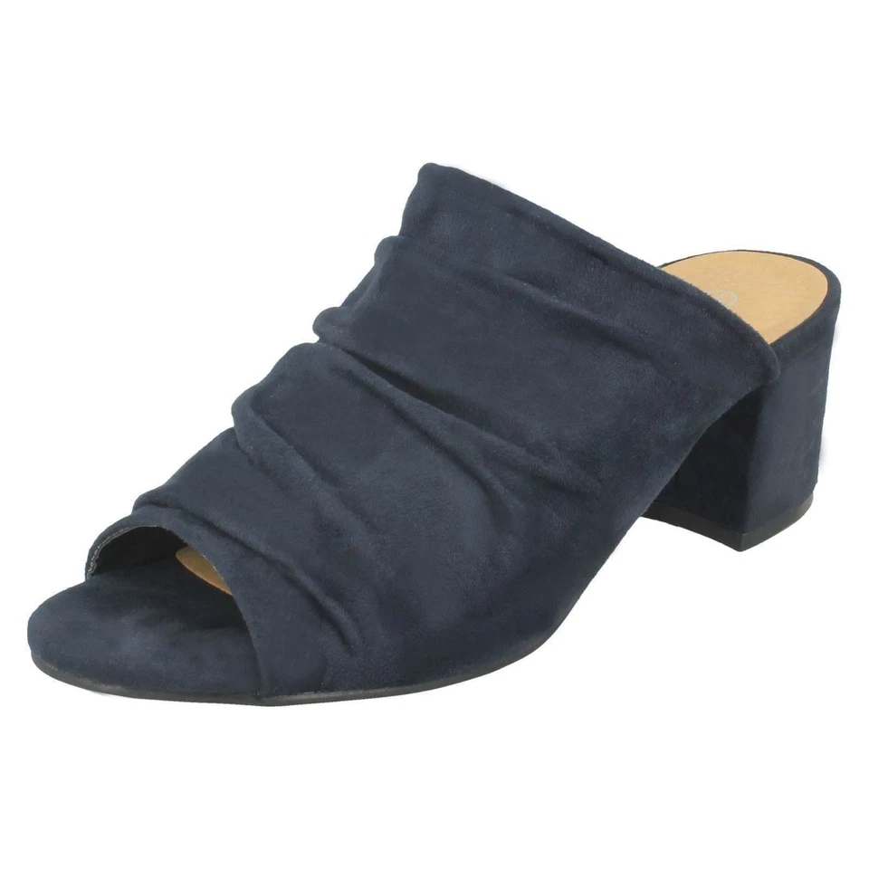 Mules Con Tacón Medio Ruchados Anne Michelle Para Dama - Imagen 1 de 1