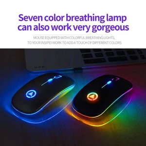 2 4 GHz Kabellose Optische Maus USB Wiederaufladbare RGB Schnurlose Mäuse G NTS - Bild 1 von 14