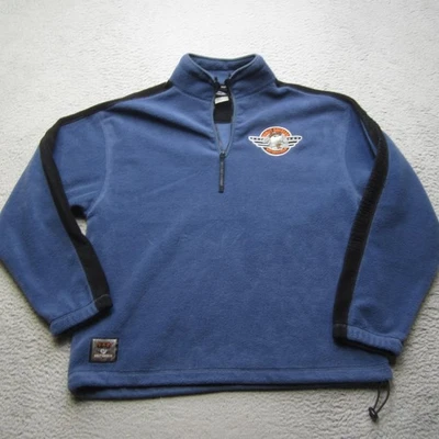 Vintage Harley-Davidson Pullover Mens Large Blue Fleece Warner Bros Taz 2000 90s - Image 1 of 4