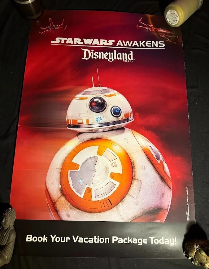 Rare Star Wars Awakens Disneyland PROMO Poster featuring BB-8. - Image 1 of 1