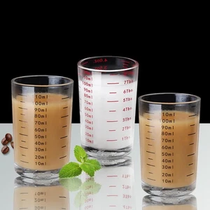 120ML Round Cup Thickened Glass Jigger Ounce Cup Graduated Measuring Cup Coffee - Picture 1 of 10