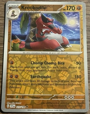 Krookodile Reverse Holo Uncommon SV01: Scarlet & Violet Base Set 117/198 NM/M (L - Image 1 of 2