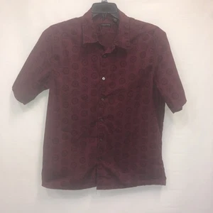 Structure Shirt Mens Extra Large Red Short Sleeve Cotton Blend Button Front - Picture 1 of 8