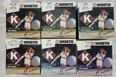 批量 6 件 Michele Smith Worth K Master 垒球 复古 120 针 Fastpitch 12 — 第 1/4 张图片