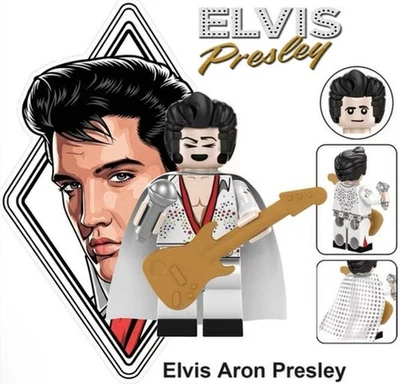 🎤 Elvis Presley Minifigure Microphone Cape The King Collector Custom Figure Set - Image 1 of 4