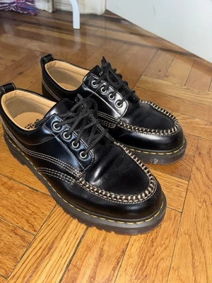Dr. Martens Lowell Leather Moc Toe Shoes Black Analine Size 10 Men's New No Box - Image 1 of 4