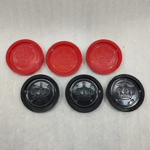 Jumbo Checkers Replacement Pieces 3 Red 3 Black (3 Inches) Rug Outdoor Barrel - Picture 1 of 3