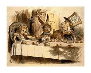 Alice nel Paese delle Meraviglie e Cappellaio Matto Modello Punto Croce Contato Bella Stitchery - Foto 1 di 1