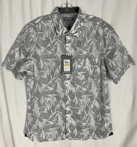 Men's Geoffrey Beene NWT Short Sleeve Gray Floral Shirt Size (M) 15-15 1/2 - Picture 1 of 5