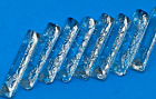 SET 8  knife rests Chopstick Crystal CUT Sparkling GLASS  indented Triangles