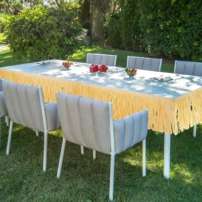 Falda de mesa hawaiana de 2 piezas, falda de mesa de hierba de 13 pies X 11,8 pulgadas con 10 tartas... Foto 1 de 4