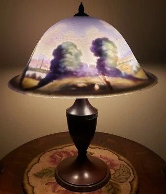 Antique Pairpoint Reverse Painted Scenic 16" Table Lamp - Image 1 of 4