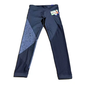 Joy Lab Leggings Mid Rise Size M Medium Yoga Pants Mesh Panels Navy Blue NWT - Picture 1 of 18