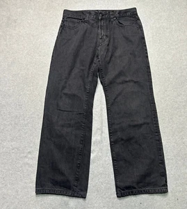 Express Jeans Mens 33 X 32 Blake Loose Fit Boot Cut Black Denim Casual - Picture 1 of 11