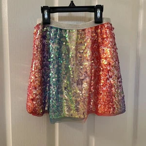 H&M Rainbow Sequin Skirt Elastic Waist Girls Size 7-8 years - Picture 1 of 9