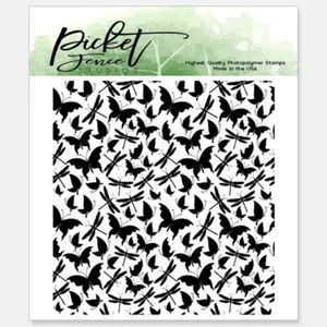 New Picket Fence Studios Clear Stamp Chase Me Butterflies - Picture 1 of 1
