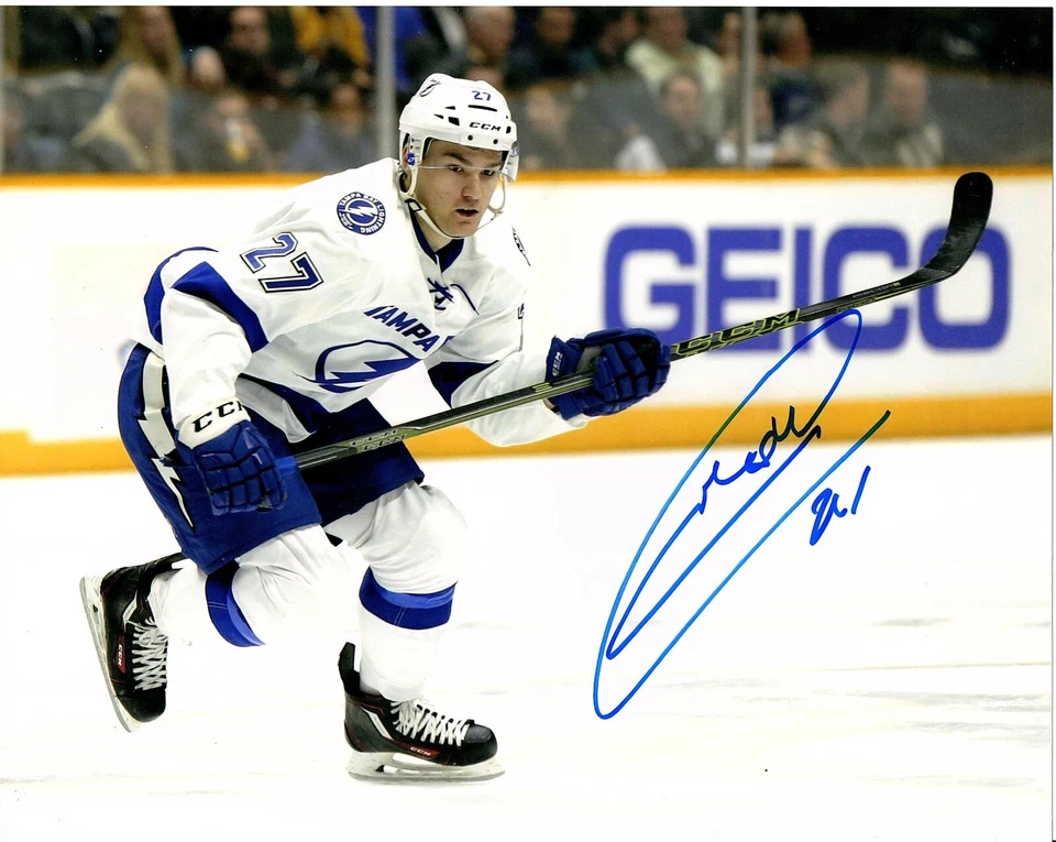 Foto firmada autografiada por Jonathan Drouin Tampa Bay Lightning 8x10 certificado de autenticidad Foto 1 de 1
