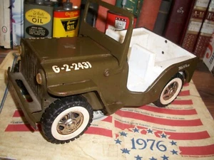 1960s VINTAGE Tonka Army Military Jeep No. G-2-2431 Pressed Steel EXC CONDITION - Picture 1 of 9