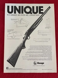 Pubblicità vintage 1977 Savage unica 410 sopra sottostampa - Foto 1 di 7