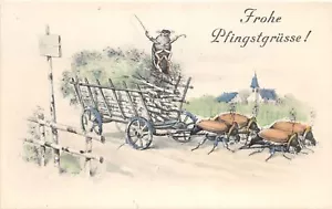 Postal de fantasía J62/Insect Bug Pest c1910 escarabajo humanizado buena suerte 177 - Imagen 1 de 4