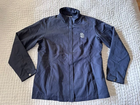 San Diego Padres women’s Soft shell Zippered Cutter & Buck WeatherTec Jacket L Cover