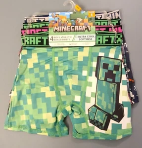 Minecraft Boys Athletic Boxer Briefs - 4-Pack Underwear Spandex Comfortable (6) - Picture 1 of 5