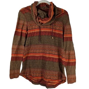 Vintage Woolrich Cotton Mile Run Aztec Orange Cowl Neck Tunic Top Size S - Picture 1 of 10