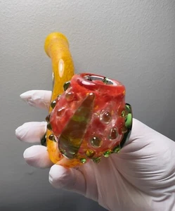 Strawberry Sherlock Bowl Pipe for Tobacco-THICK Borosilicate Glass - Picture 1 of 6