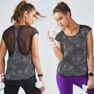 Fabletics Vanessa Constellation Print Top Mesh Cap Sleeve Active Workout - Picture 1 of 6