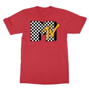 Checkered MTV Logo Checkerboard Men's T-Shirt - Picture 1 of 16