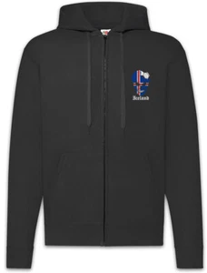 Iceland Football Skull I Zipper Hoodie isländische Flagge Banner Fußball Island - Picture 1 of 2