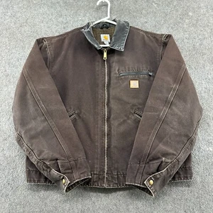VINTAGE Carhartt Giacca Uomo L Marrone Detroit Coperta Foderata Abbigliamento da Lavoro J97 DKB Scuro - Foto 1 di 17