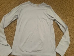 ATHLETA GIRL XL (14) Power Up Tee Long Sleeve Active Shirt Light Blue - Picture 1 of 6
