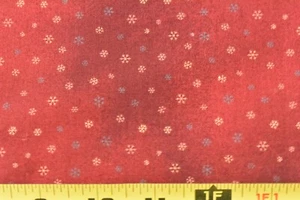 33" Long, Gold & Green Stars on Marbled Burgundy Quilt Cotton, SSI, Mumm, P8927 - Picture 1 of 7