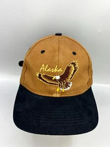 Alaska Vintage Headliners By IAAC Bald Eagle Baseball Cap Men OS Brown Black Hat - Picture 1 of 7