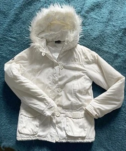 vintage Rusty jacket women size 12 white fur lined hood - Picture 1 of 6