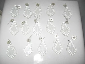 14 Ornate Antique Crystal French Pendant Prisms 3 1/2" - Picture 1 of 4