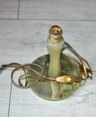 Pied de lampe de table en  onyx vert ancien/vintage - Photo 1/3