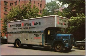 Postal publicitaria vintage de la ciudad de Nueva York de los años 60 "STUYVESANT MOVE VANS, INC." - Imagen 1 de 2