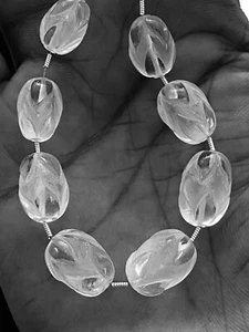 Cristallo naturale quarzo intagliato perline pepita ovale pietra preziosa 14-... - Foto 1 di 3