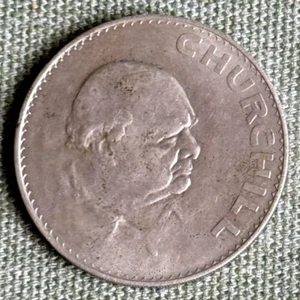 1965 Great Britain Winston Churchill/Elizabeth II Dei Gratia Regina F.D. Coin - Picture 1 of 10