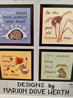 A Mouse For All Seasons Marion Dove Werth Counted Cross Stitch Pattern Charts - Image 1 of 4