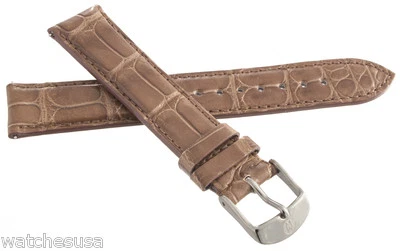 NEW Michele Womens 18mm Brown Alligator Leather Watch Band Strap - Image 1 of 3