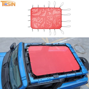 Roof Sun Red Shade Mesh Sunshade Full Top Cover Anti-UV for Ford Bronco 21+ Red - Picture 1 of 8