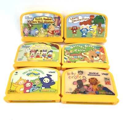 V Tech V Smile Baby Games Lot Mickey Pooh Baby Einstein - Image 1 of 4