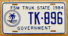 1984 Federated States Of Micronesia Truk Government License Plate " Tk 896 "