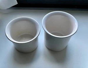 2 x Übertopf für Zimmerpflanzen, weiß, klein, Dm ca. 11 cm, H ca. 9 cm + 11 cm - Bild 1 von 4