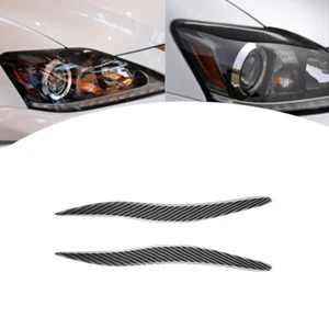 Für Lexus IS250 IS300 2006-2012 Carbon Fiber Headlight Eyelid Cover Eyebrow Trim - Picture 1 of 11