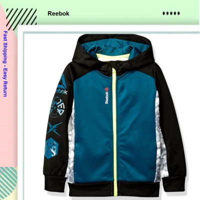 Reebok Boys' Power Jacket, Black, 5 - Image 1 of 2